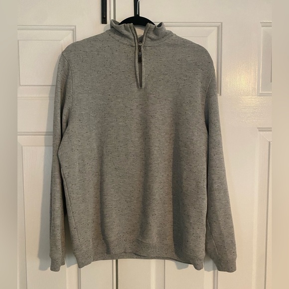 Tasso Elba Gray Pullover/Zip Top Men’s Sweater-size M - Picture 3 of 5